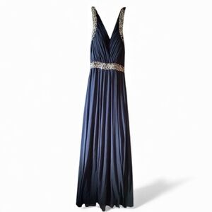 Onia Navy Blue Maxi Dress with Silver Accents